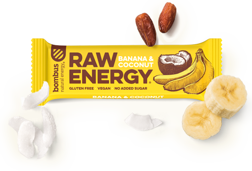 Riegel BOMBUS RAW ENERGY Banana&Coconut 50g