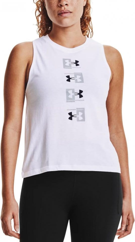 Singlet Under Armour Live UA Repeat Muscle Tank-WHT