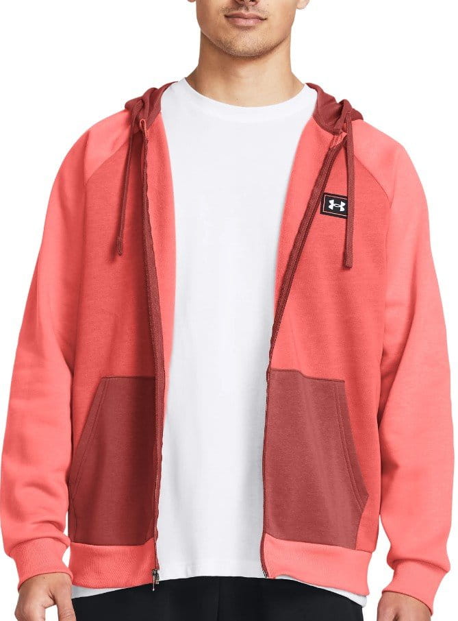 Hoodie Under Armour UA Rival Flc FZ Colorblock-RED