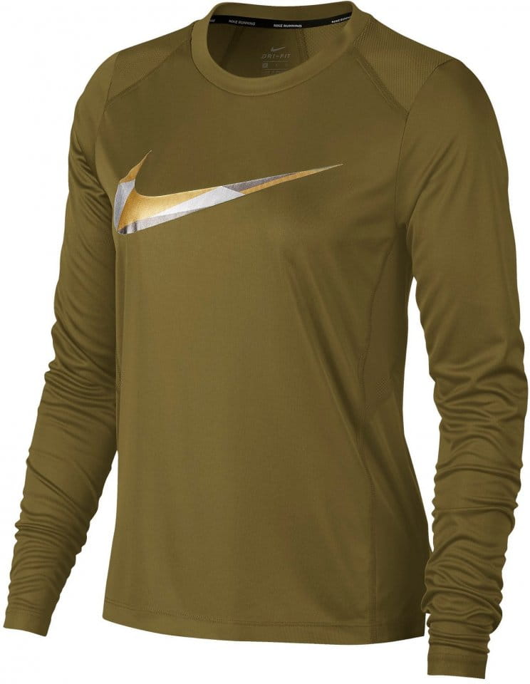 Langarm-T-Shirt Nike W NK MILER TOP LS METALLIC