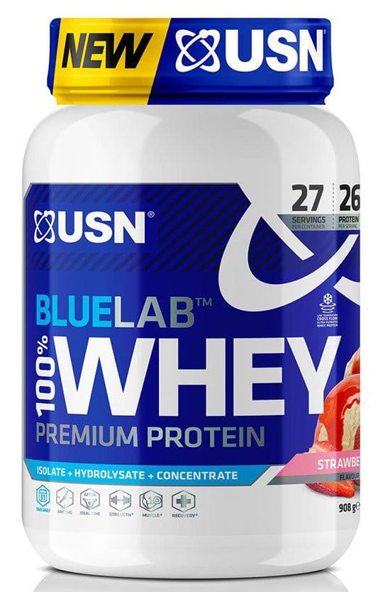 Molkenproteinpulver USN 100% Premium BlueLab 908g Erdbeere