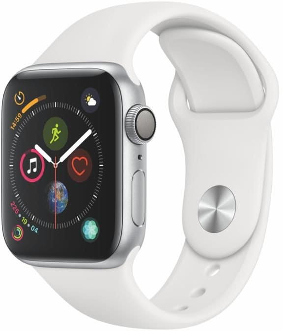 Uhren Apple Watch Series 4 GPS, 40mm Silver Aluminium Case with White Sport Band