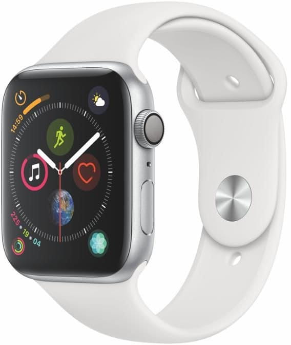 Uhren Apple Watch Series 4 GPS, 44mm Silver Aluminium Case with White Sport Band