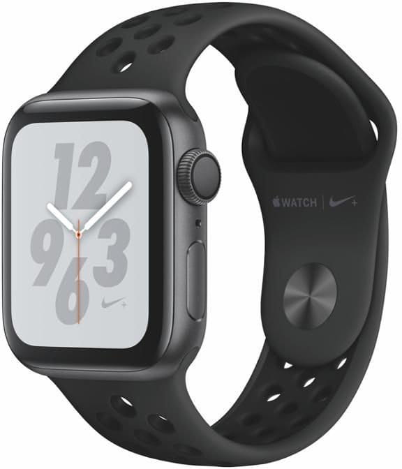 Uhren Apple Watch + Series 4 GPS, 40mm Space Grey Aluminium Case with Anthracite/Black Sport Band